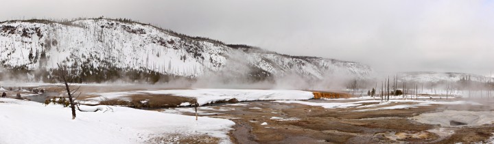 Black Sand geyser basin winter