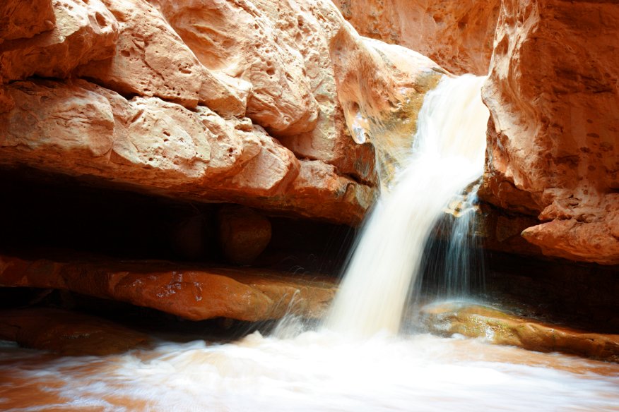 First waterfall obstacle in Sulphur Creek, Capitol Reef