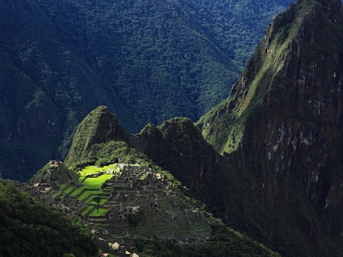 Machu Picchu sunset peru