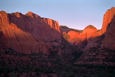 kolob canyons at sunset